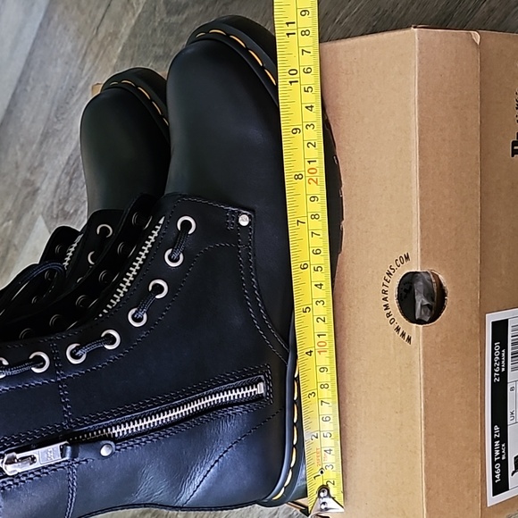 Dr. Martens Air Wair 1460 BLACK WANAMA TWIN ZIP 8 EYE BOOT - Picture 8 of 12